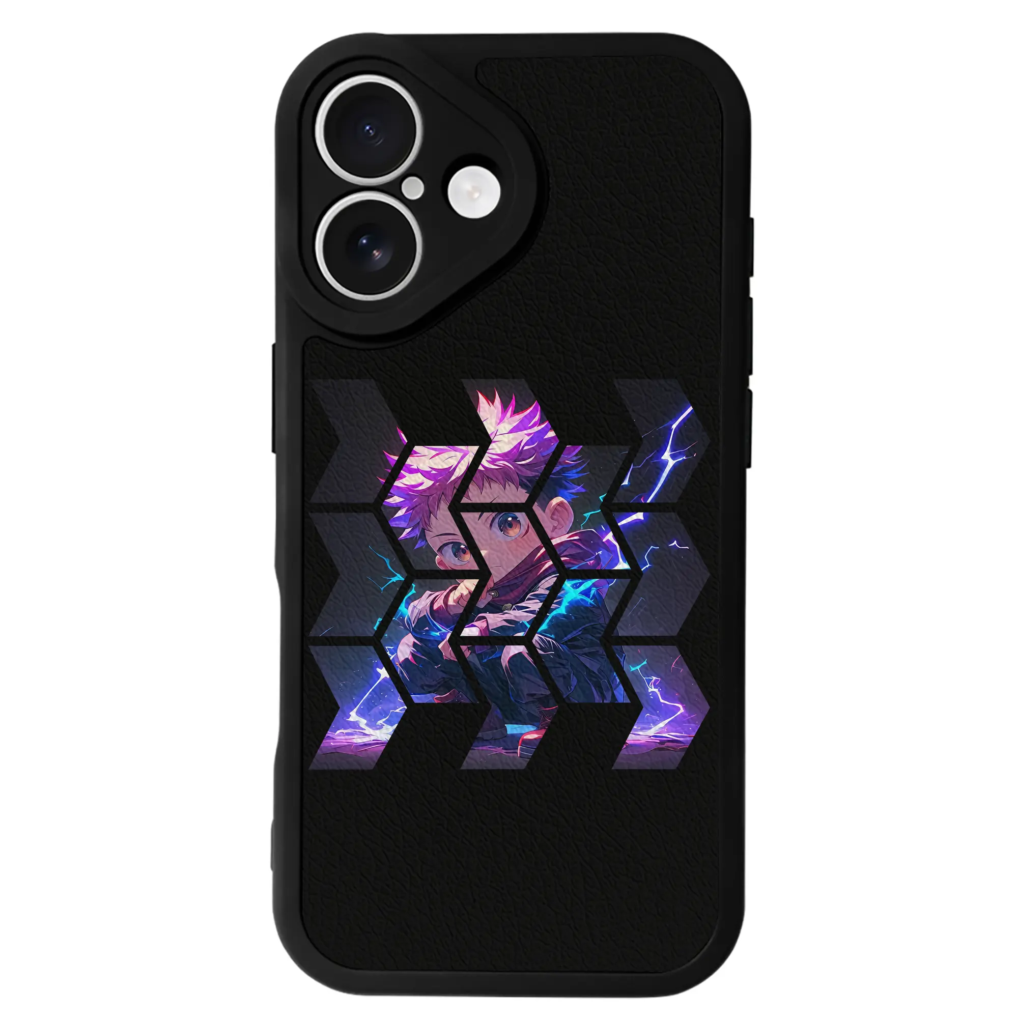 呪術廻戦 グッズ,虎杖 悠仁 - IPhone 16シリーズ対応 ・ シリコンスマホケース ・ レザー調 ・ 高精度フィット ・ 耐衝撃 ・ ワイヤレス充電対応 ・ 精密カット